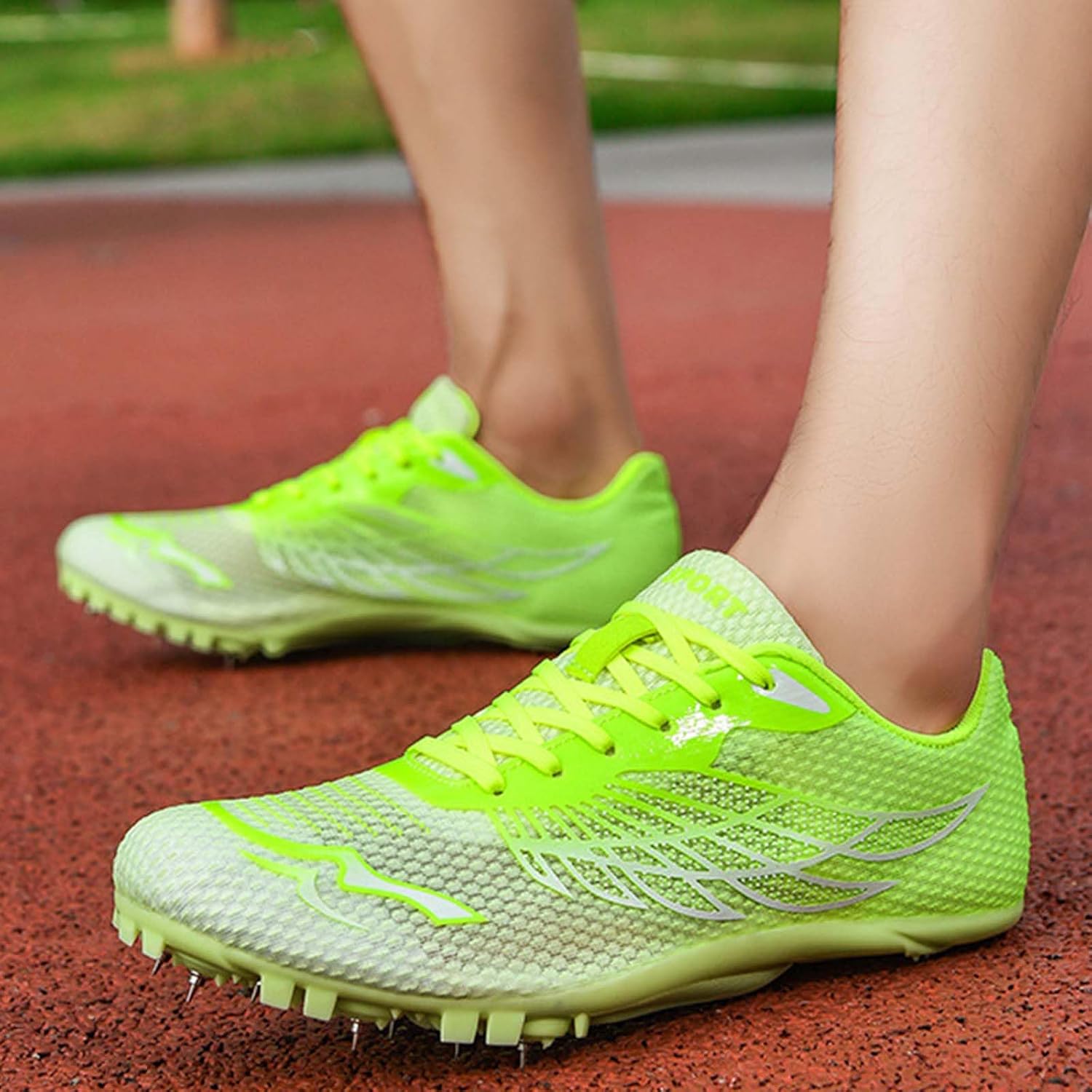 Men's Spikes Track Field Shoes Sprinting Sneakers for Kids Boys Youth Outdoor Sprint Racing Running Jumping Traning