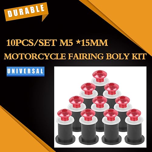 Miniatura 6 de Worldmotop M5 - Tornillos para parabrisas de motocicleta de 0.59 pulgadas, tornillos para parabrisas de motocicleta, cierres de carenado (morado)