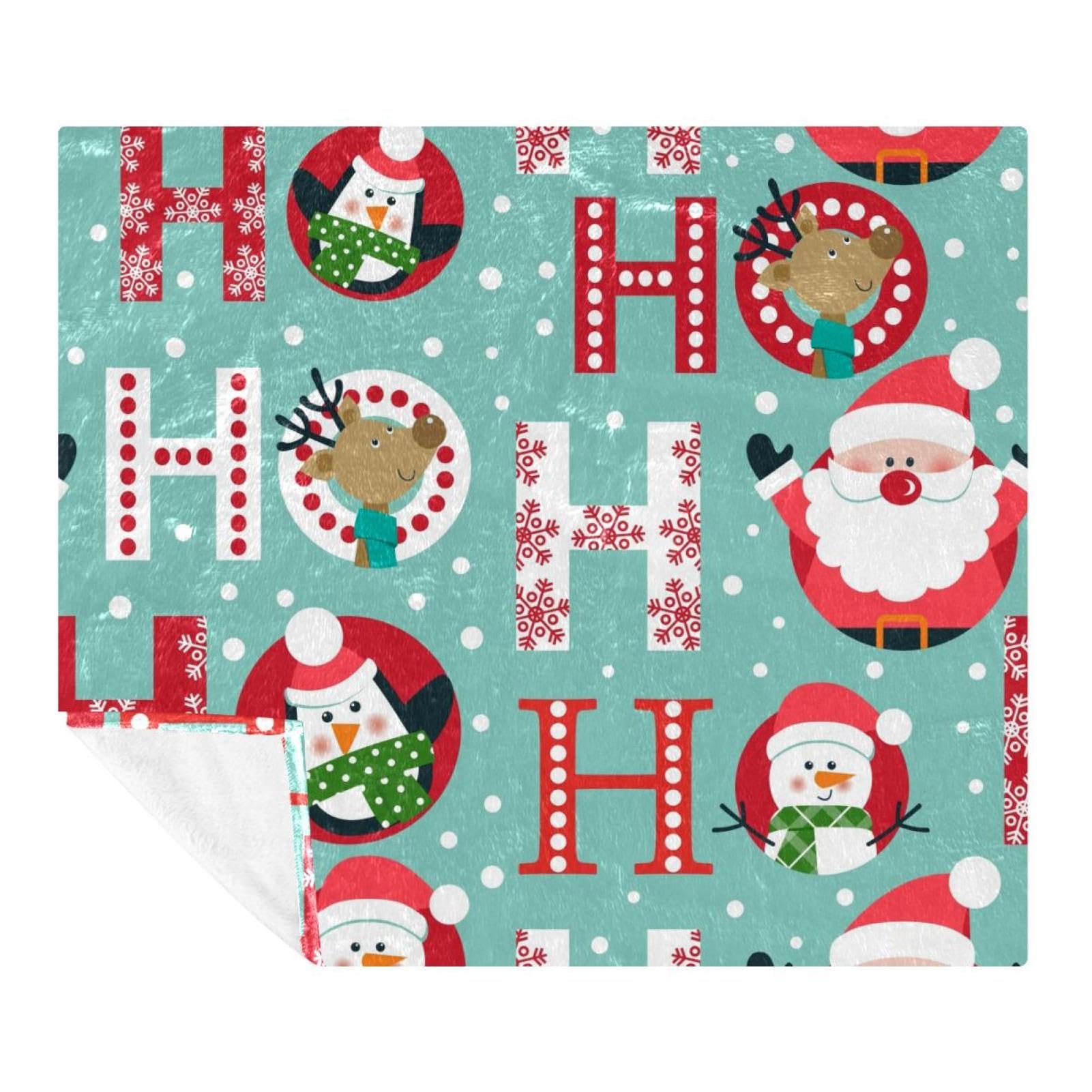 Couverture polaire Noël 150x130 cm en microfibre pour lit et canapé