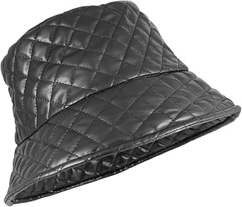 Eigso Retro Leather Bucket Hat for Women Men Fashion Simplicity Outdoor Fisherman Hat for Woman Man