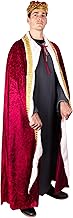 Kangaroo Red Velvet King Robe For Men - Kings Cape Costume Royal Outfit - Prince, Kings and Queen Costumes for Adults - Halloween Costume Cosplay Dressup Apparel