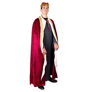Kangaroo Red King Costume Mens Robe for Adults Royal Prince Costume Cape For Men - Medieval Full Length