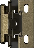 Vista 19 de Amerock Bisagra para gabinete de 3/8 pulgadas (10 mm) empotrada 𝙷inge de níquel satinado, paquete de 2, bisagra de cierre automático 𝐇inge de ajuste