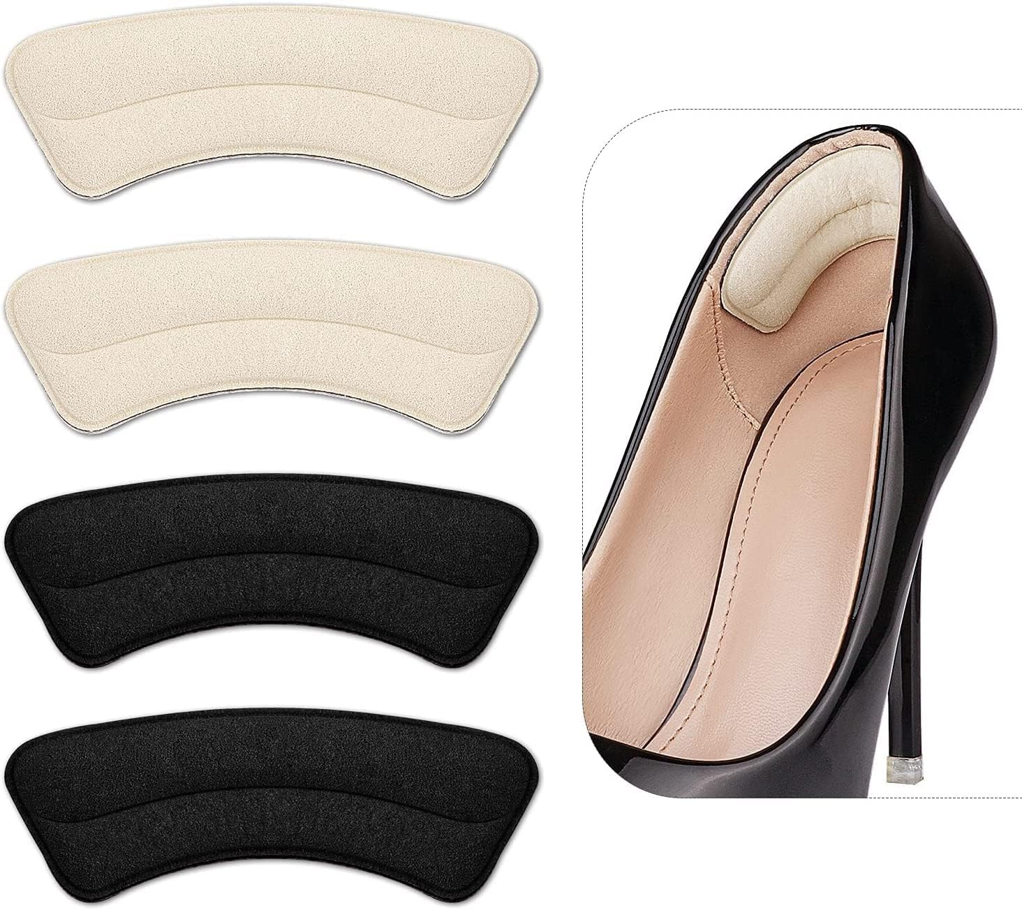 CPD Empire Self-Adhesive Heel Cushion Inserts,High Heel Pads Heel Grips Liners & Women's Shoe Insoles, Silicon Heel Pad for Heel Ankle Pain, Heel Spur Shoe Support Pad for Men and Women (BLACK)-image-48