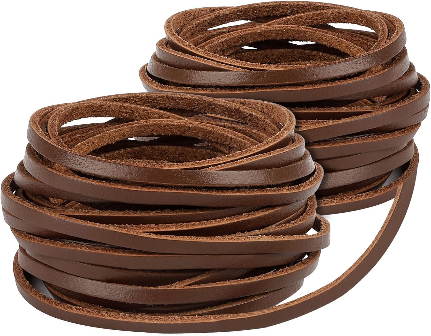 10 Yards Flat Genuine Leather Cord, 3/4/5 mm Available, Real Leather Strips, Natural Leather String, Braided Braiding String for Jewelry Making, Necklace, Tool, Crafts (tan, 3 mm) Tan 3mm