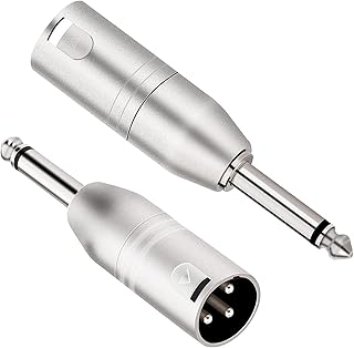 Mr. Gadget's Solutions 2-Pack Jack to XLR Adapter, 6.35mm to XLR Adapter, 1/4 Inch 6.35mm TRS to XLR Adapter, 6.35mm Male to XLR Male Adapters - Male to Male