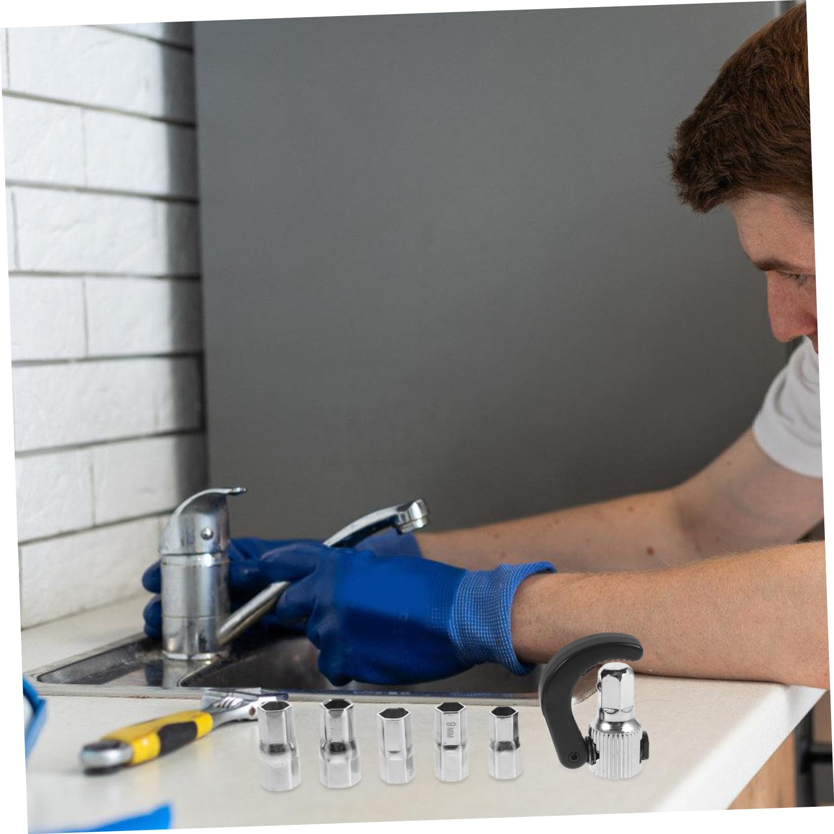 Homoyoyo Llaves Para Fregadero Llave De Fregadero Herramientas De Fontanero Para Desmontaje y Montaje Baño y Cocina Ajustable Pequeña Para Reducidos