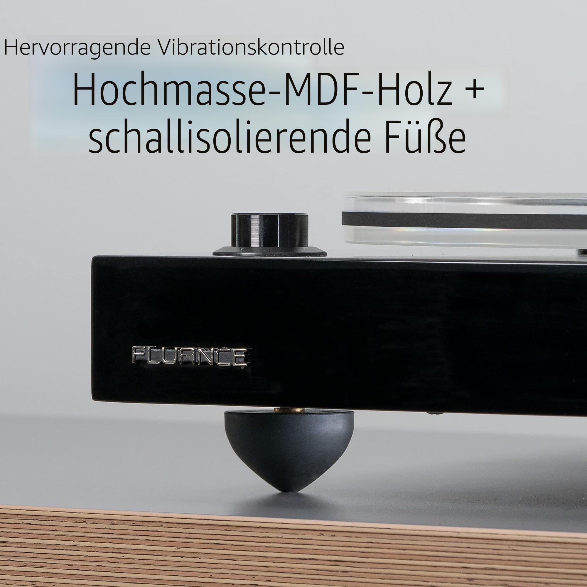 Fluance RT85 Referenz Plattenspieler – Ortofon 2M Blue Tonabnehmer, Acryl-Teller, Geschwindigkeitsregelung, Massiver MDF-Holzplinth, Vibration-Isolationsfüße - Walnuss