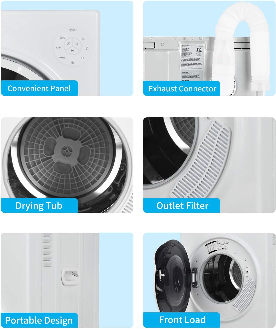 Cheapest 🛒 KUPPET 1300W Compact Laundry Dryer, 11lbs Portable Dryer with Stainless Steel Tub, Control Panel Upside Easy Control for 4 Automatic Drying Mode, Portable Clothes Dryer for Apartments and Home, White Best Cyber Deals 🔥 KUPPET 1300W Compact Laundry Dryer, 11lbs Portable Dryer with Stainless Steel Tub, Control Panel Upside Easy Control for 4 Automatic Drying Mode, Portable Clothes Dryer for Apartments and Home, White
