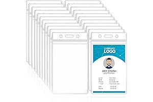Premium Vertical ID Card Holder (50-Pack)