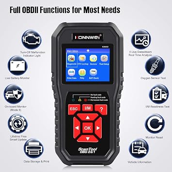 2Packs KONNWEI KW850 Professional OBD2 Scanner Auto Code Reader (Red + Black)