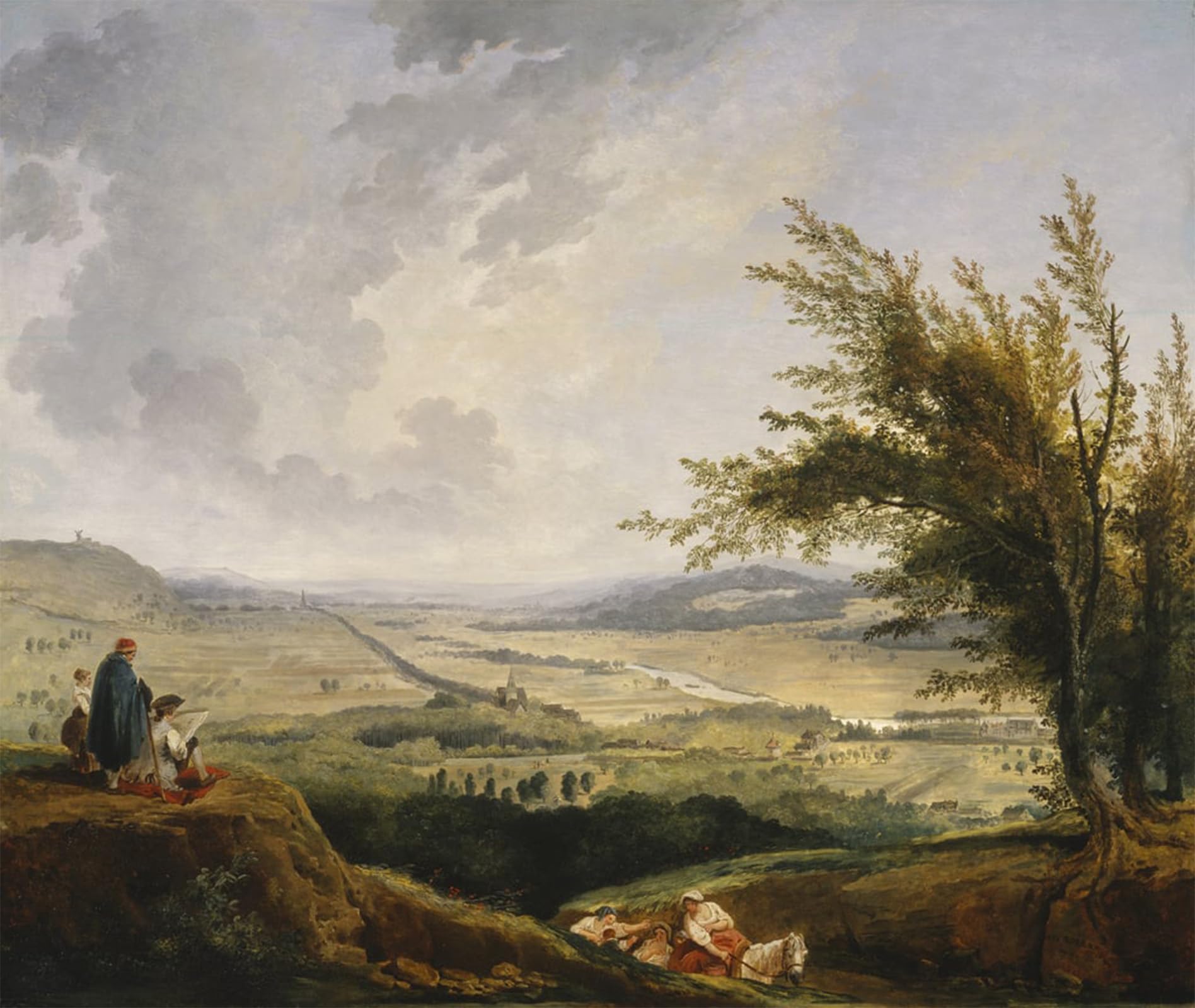 POSTERIIk Famous Print Pop Art Wall Art Graffiti an Extensive Landscape Near Paris by Hubert Robert Art Prints for Home Decor 60x90cm