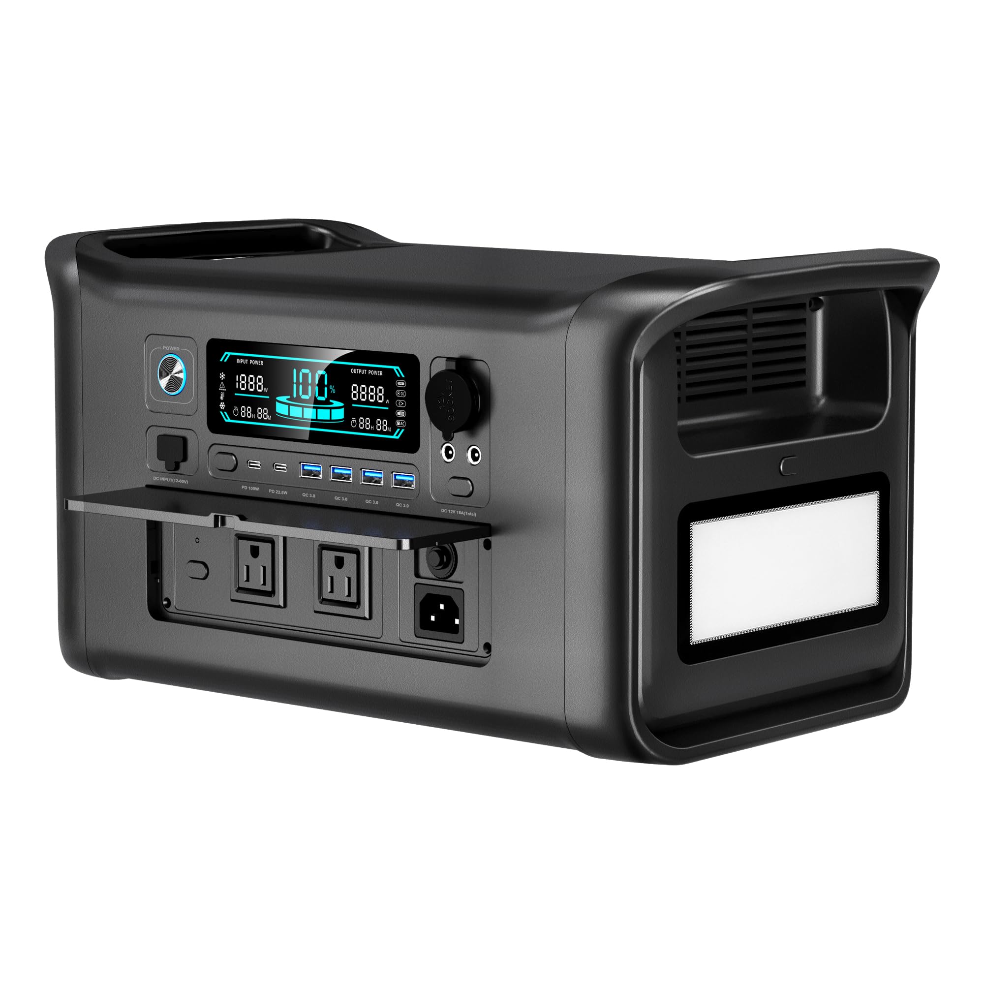 AP1000 Generador Solar Portatil 1800W Batería LiFePo4, Estación de energía portátil, Generador eléctrico para el hogar y camping, Batería LFP de 1024Wh para Camping Hogar Viajes Emergencias