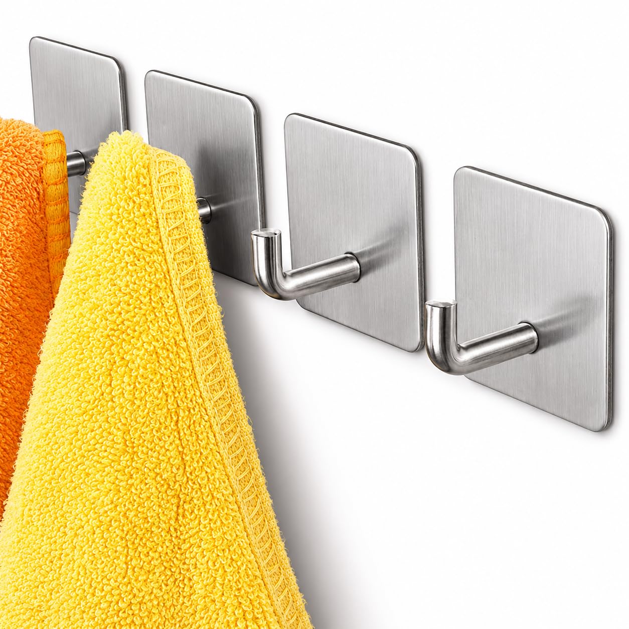 Stainless Steel Wall Hooks - No Drill, Heavy Duty -12 Stainless Steel Wall Hooks - No Drill, Heavy Duty -12