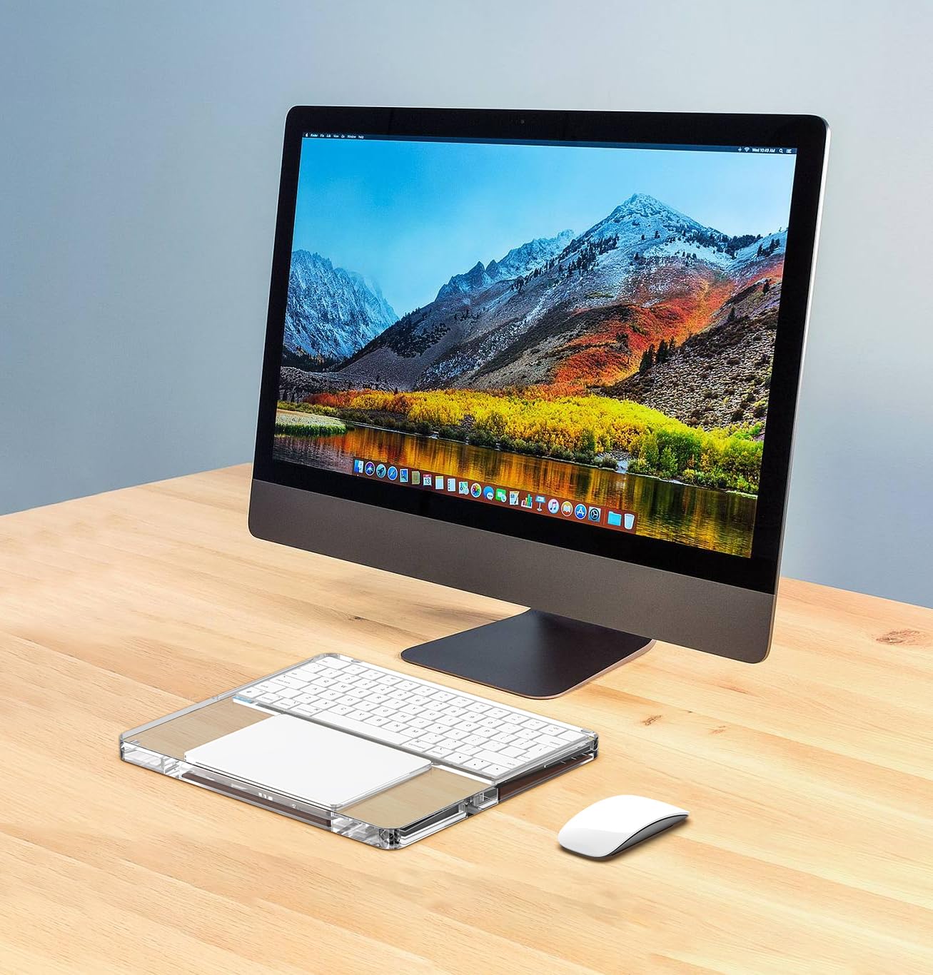Support transparent et plateau tactile compatible avec Apple Magic Keyboard 2/3/pavé tactile, confortable pour soulager les douleurs au poignet (clavier Apple et pavé tactile non inclus