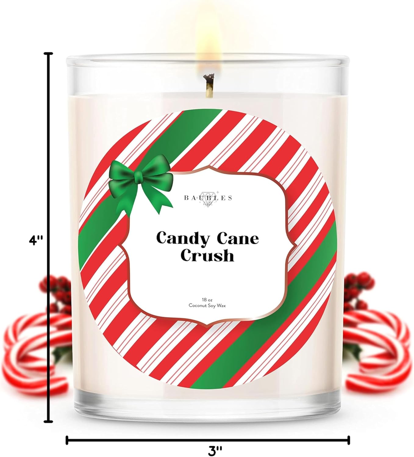 Kate Bissett Christmas Winter Candles and Jewelry Earring Inside| Candy Cane Crush| Home Decor Gifts