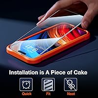 Vista 5 de TORRAS Diamond Shield - Protector de pantalla para iPhone 14 Pro Max grado militar 10X, inastillable, vidrio templado duradero 9H con borde