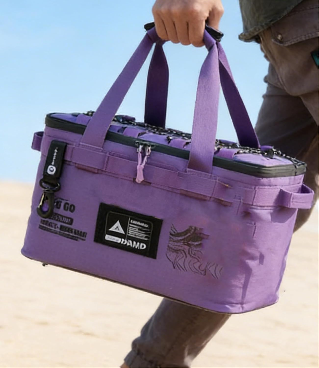 22L Beach Cooler Lunch Box(25 Cans), 14.6 * 9 * 9 in Lightweight Insulated Tote with 600D Tear-Resistant Material, Leakproof Soft Cooler for Family Beach Trips & BBQs & Outdoor Camping