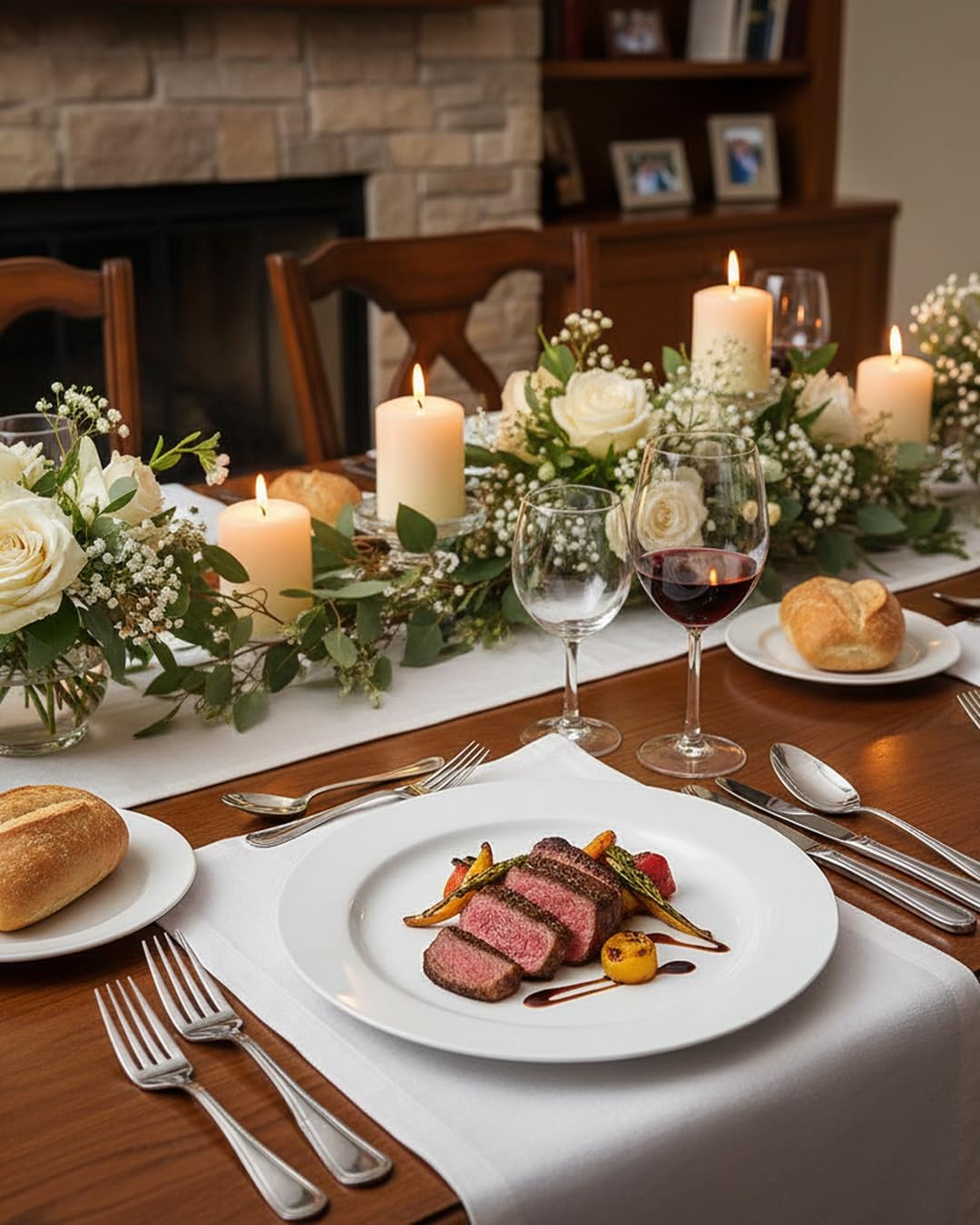 bUCLA 100PCS White Plastic Plates-10.25inch Disposable Dinner Plates-Premium Party&Wedding Plates