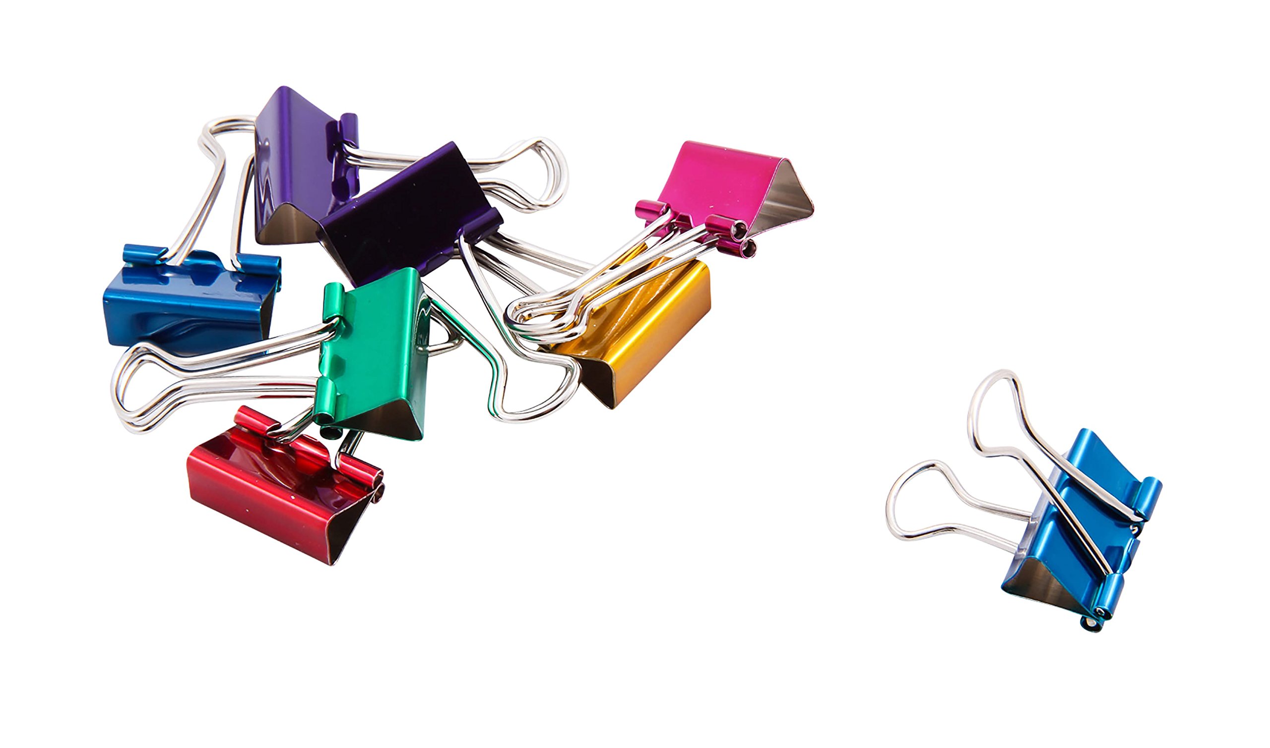 BaumgartensMetallic Designer Binder Clips Small 8 Pack Asso