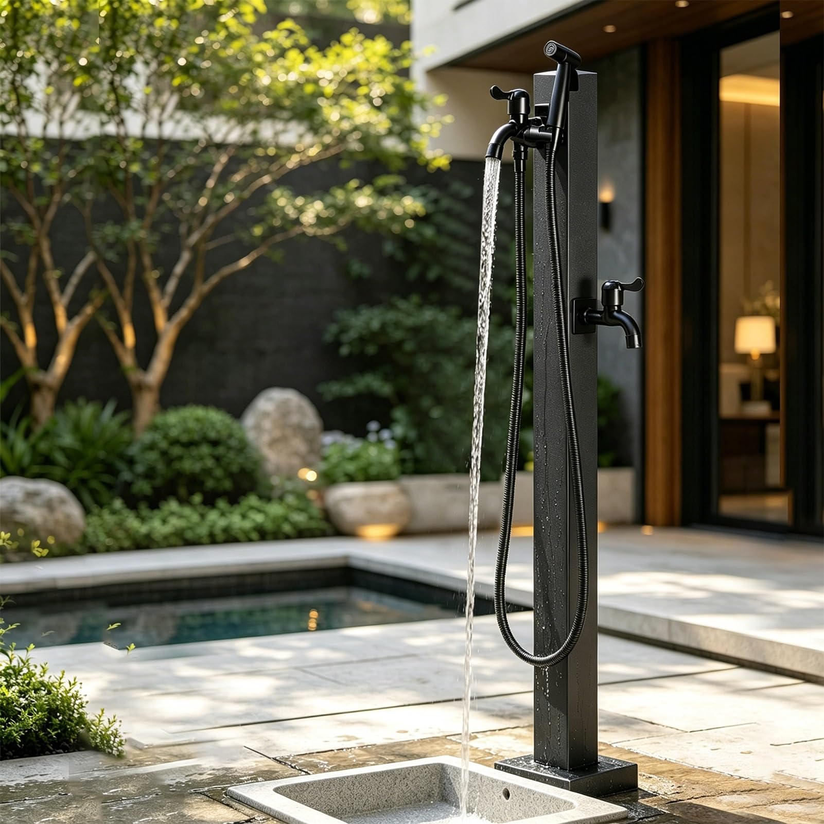 Lonmrrton D Freestanding Yar Hydrant Water Tap, Outdoor Garden Water Column Faucet, Heavy Uty Vertical Standing Spigot Water Ispenser For Courtyar Lawn Car Washing(,Height: 95Cm/37.4In)