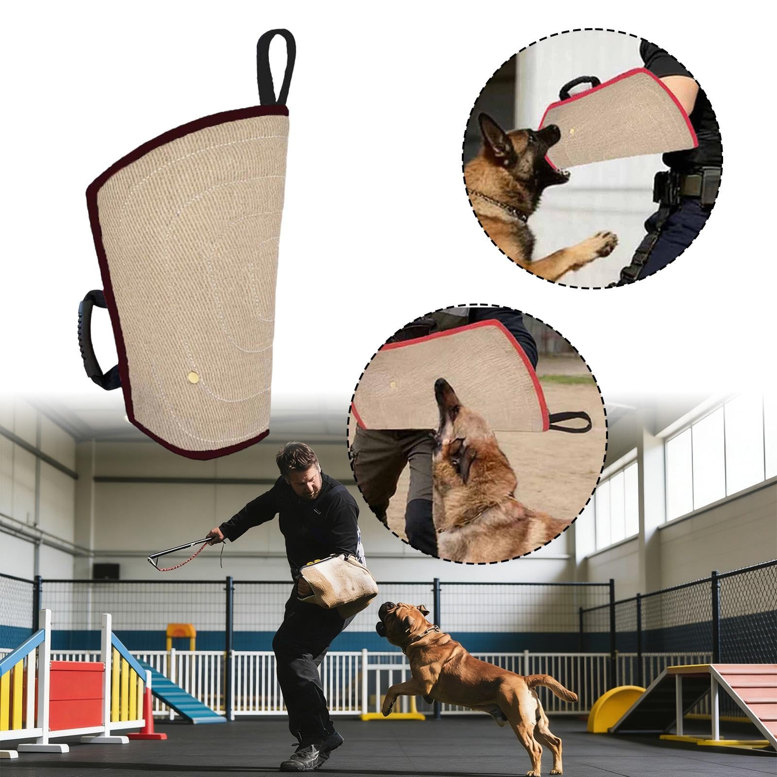 Mordedor Protector Dentadura Manga Práctica Entrenamiento Juego Perro Material Yute Adecuado Disciplinas Policía Mascotas