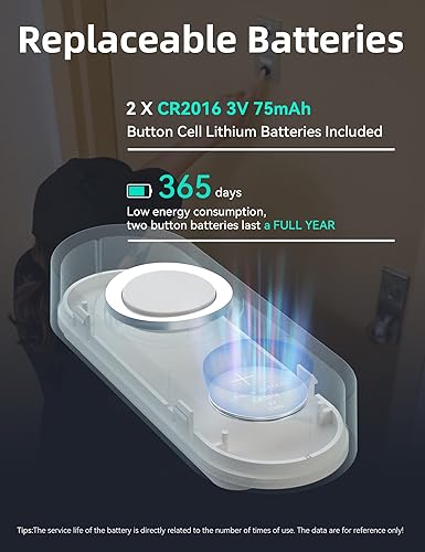 Miniatura 4 de AIDA Timbre inalámbrico iluminado para el hogar, timbre a batería impermeable de 1,000 pies, 5 niveles de volumen con 58 timbres y flash LED