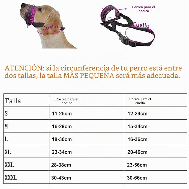Foto 3 de 6 de ILEPARK Bozal de Nylon para Perros Grandes Previene Mordidas, Ladridos y Que Mastiquen