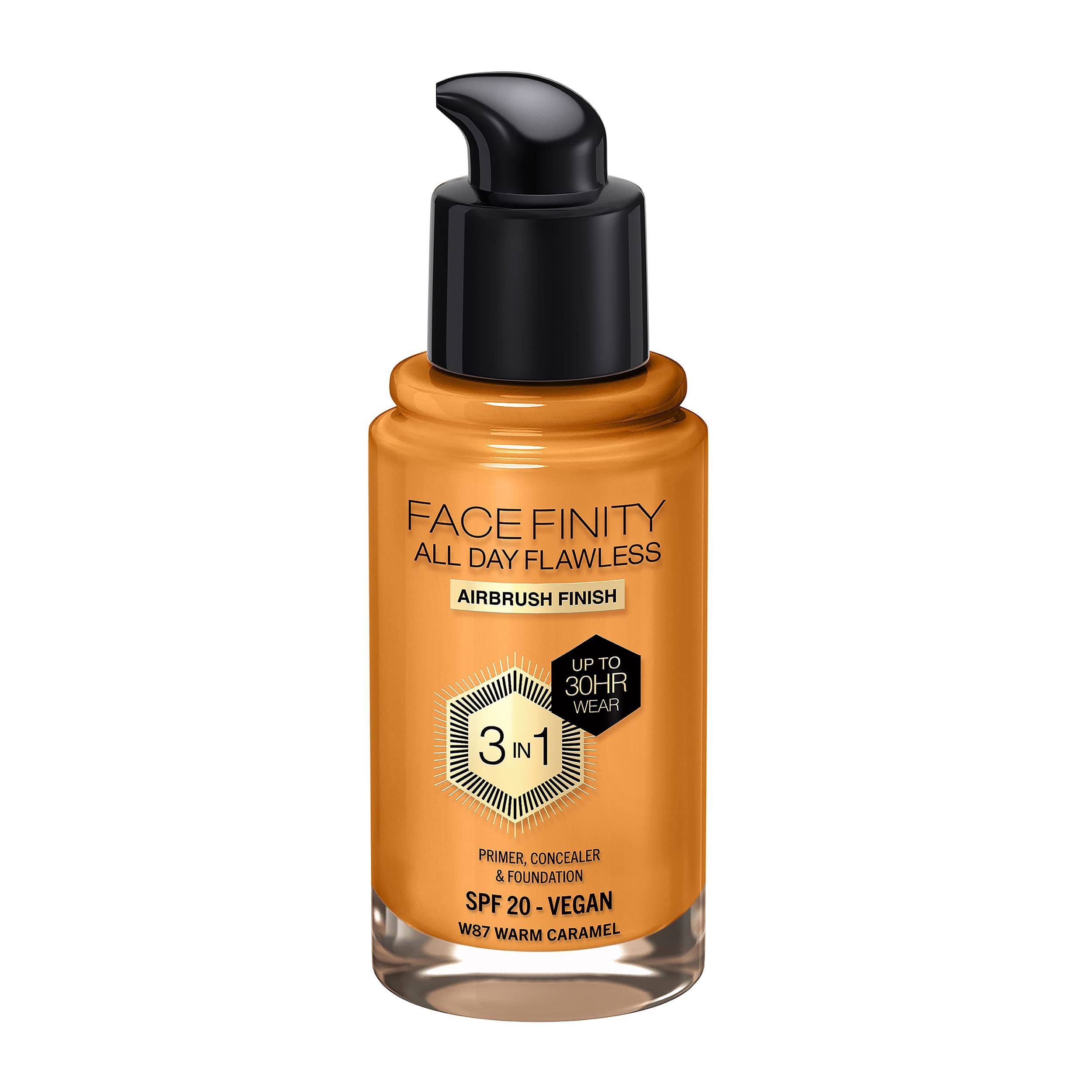 Max Factor Facefinity All Day Flawless Foundation - W87 Warm Caramel, 30ml