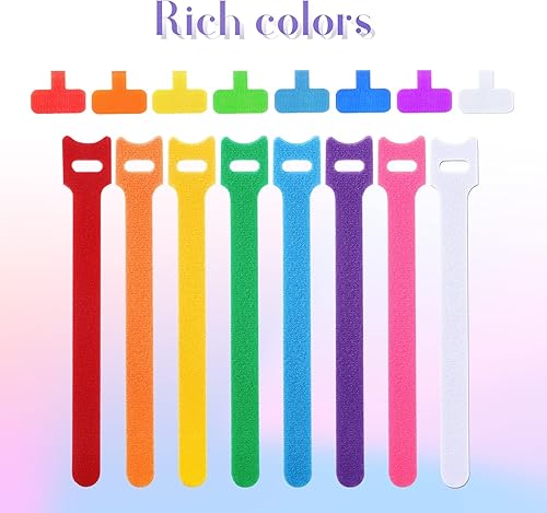 Miniatura 3 de TaoBary 48 etiquetas para cables electrónicos y bridas reutilizables para cables de carga, 24 etiquetas de etiquetas 24 lazos de fijación