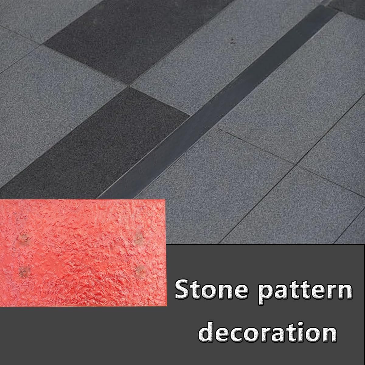 Almohadilla de Textura de hormigón con Textura de baldosas de Piedra Natural Rectangular, Molde de Suelo de Camino de jardín con Relieve de hormigón de Caucho de Calidad Profesional