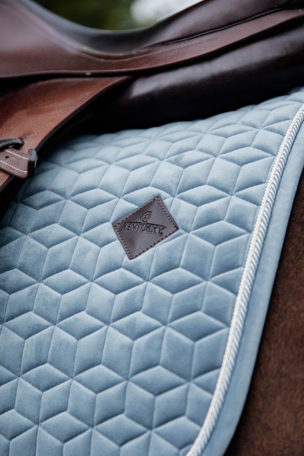 Kentucky Horsewear - Tapis de selle en velours - Tapis de selle - Saut - Bleu clair