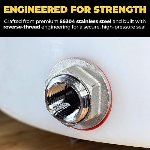 Miniatura 89 de MiniBrew Mamparo sin soldadura NPT EZ de 1/2 pulgada con juntas EPDM para elaboración casera (paquete de 3)