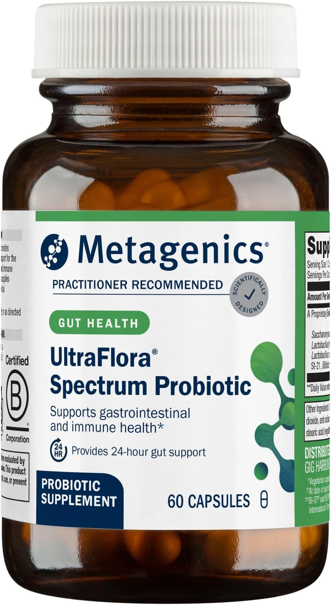 Metagenics UltraFlora Spectrum 7-Strain Probiotic 30 Billion CFU, 60 Ct