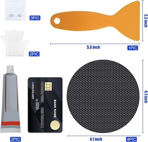 Miniatura 2 de Kit de reparación de parches de trampolín de 4.1 pulgadas cuadrados redondos  Reparación de desgarro o agujero en una alfombrilla de trampolín