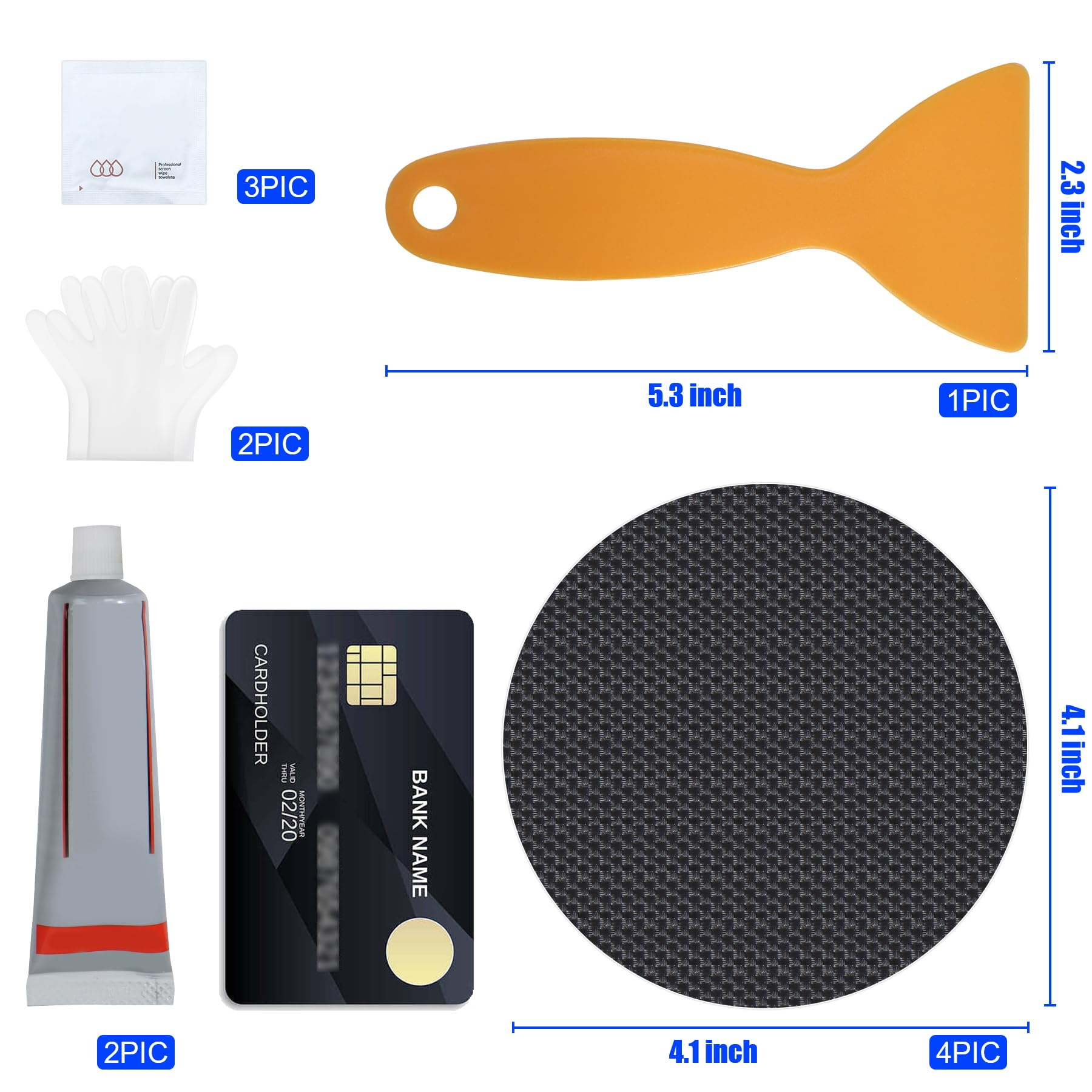 Trampoline Patch Repair Kit - 4.1'' Round Square Patches for Trampoline Mat Tears or Holes