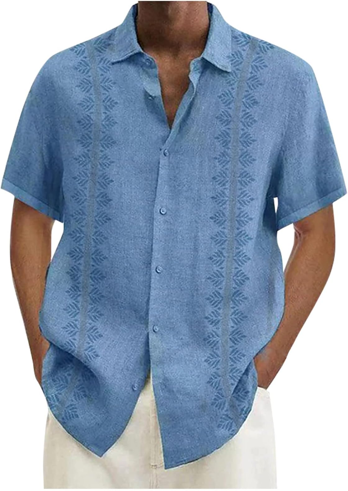 FlekmanArtMens Breathable Printed Pollover Fashion Lapel Beach Holiday Wear Blouses Slim Fit Hawaiian Short Sleeve T Shirt