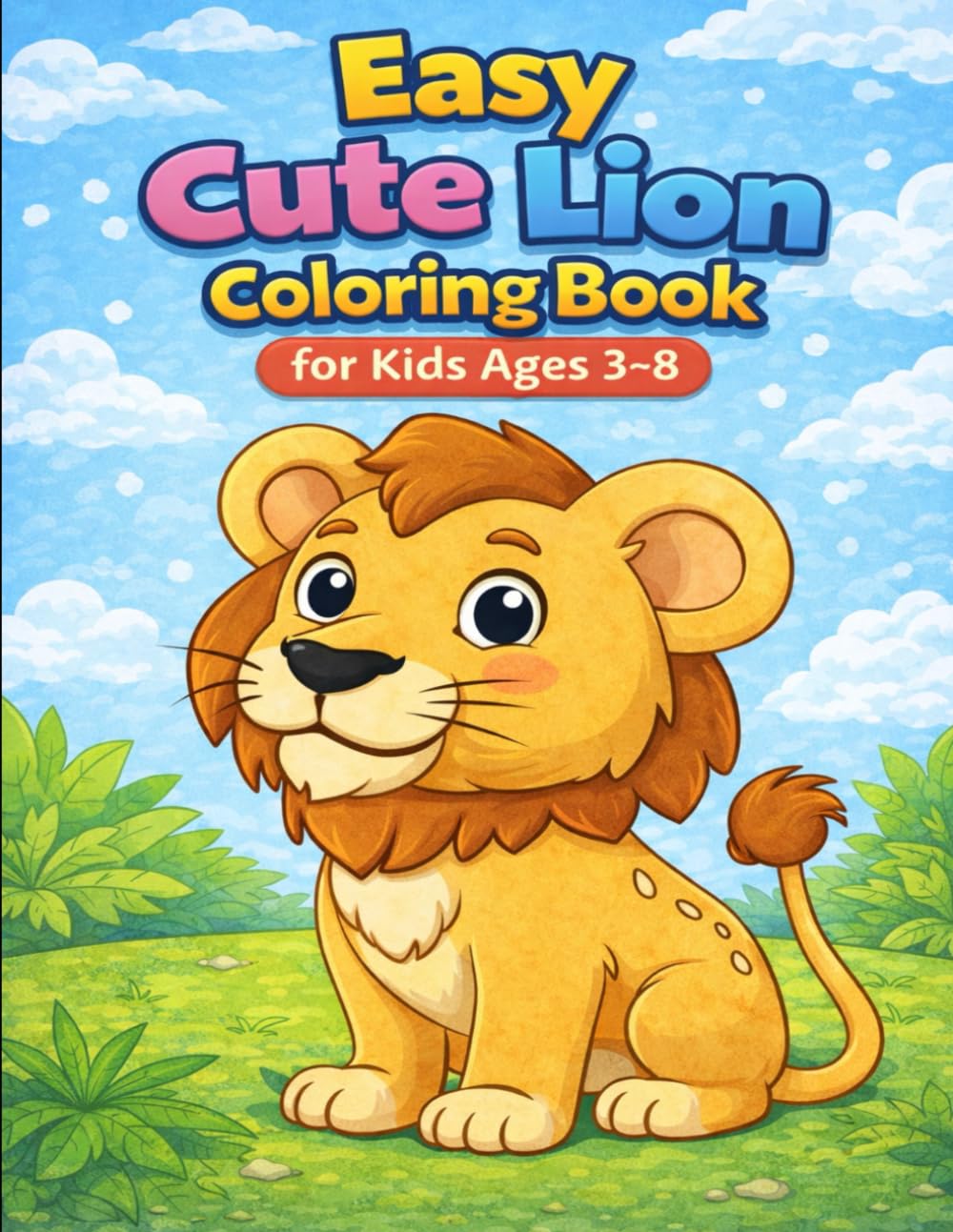 Easy Cute Lion Coloring Book for Kids Ages 3–8: Fun and simple lion coloring pages for kids ages 3–8 to enjoy creativity, learning, relaxation, and happy screen-free fun