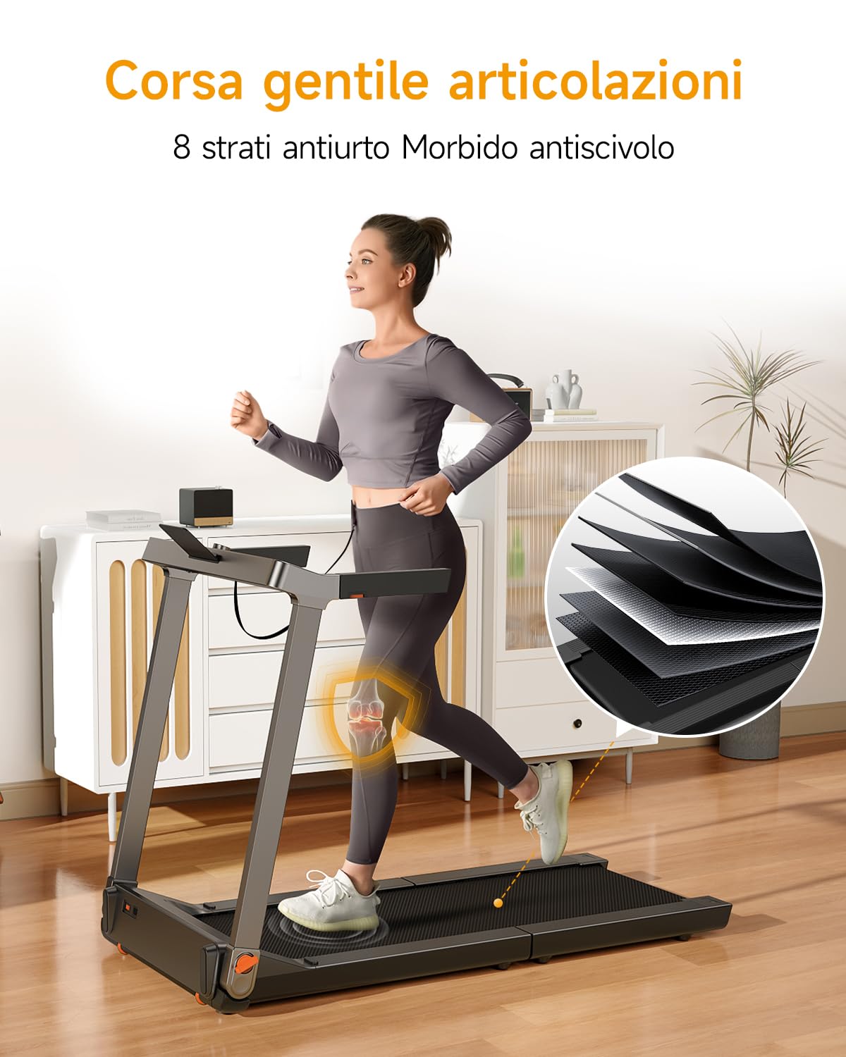 WalkingPad Tapis Roulant G1 Treadmill per Casa, Doppio Pieghevole, 1-12 km/h, App e Display LED HD, Tapis Roulant Elettrico Pieghevole Nessun Montaggio Richiesto