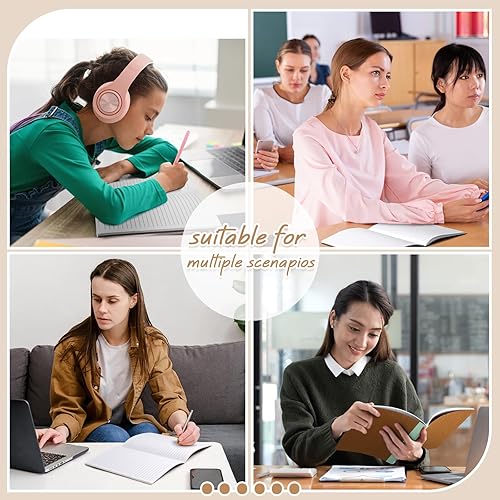 Miniatura 6 de Harloon Paquete de 12 cuadernos de composición A5, 60 hojas120 páginas, cuadernos de papel kraft con espinas arcoíris, papel rayado a rayas