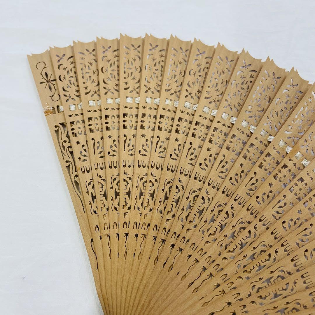 白檀扇 vintage 白檀扇子 ダマスク/20.5cm byakudan10 - itotsune