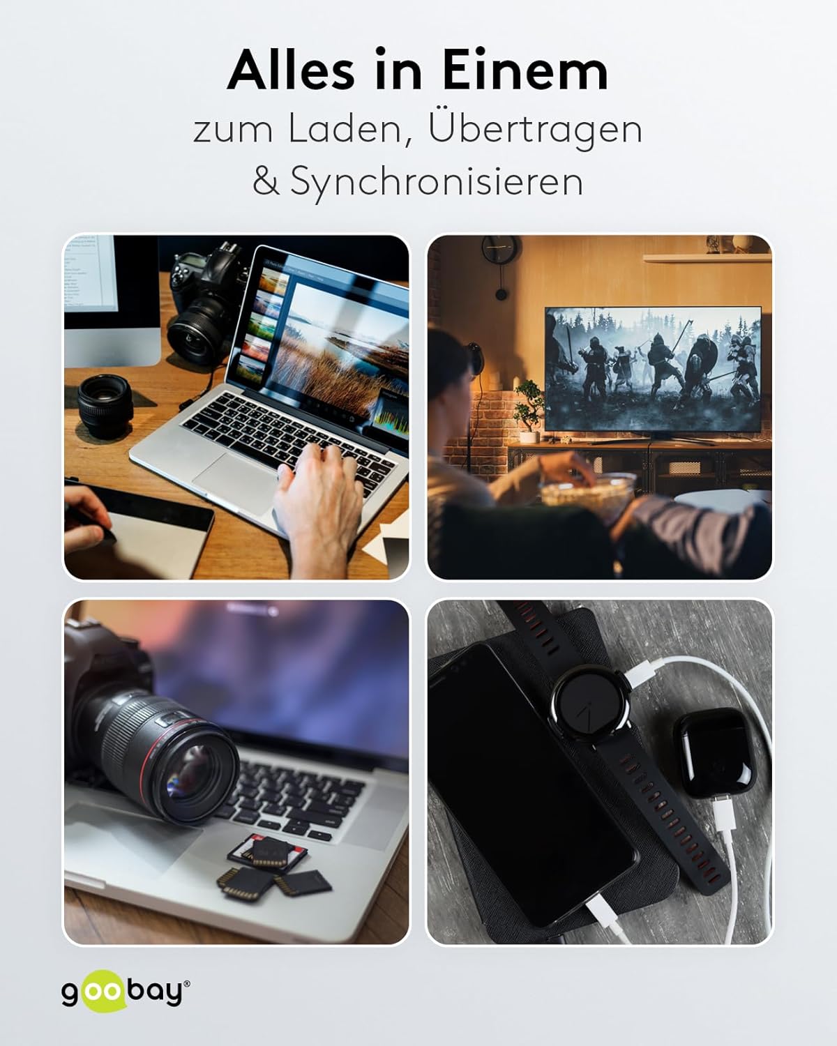 62113 USB-C Multiport Adapter All in 1 Aluminium, Silver, Extends a USB-C Device by One Ethernet, One HDMI, One VGA, One Mini DisplayPort, 3 USB-A 3.0 Ports