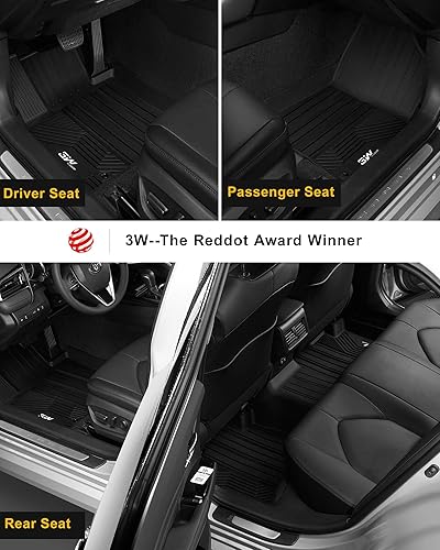 Miniatura 3 de 3W Alfombrillas de suelo y revestimiento de carga para Toyota RAV4 2019-2024 (no para híbridos o Prime) TPE para todo tipo de clima, ajuste