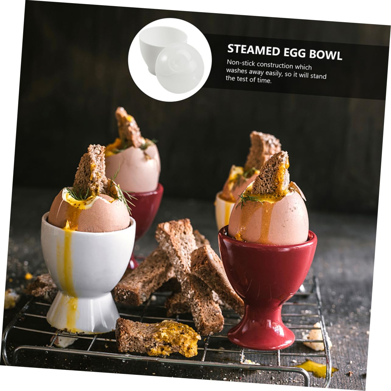 Ciieeo Microwave Oven Egg Cooker 10pcs Steamed Egg Cups Easy to Clean Suitable for Home Restaurant