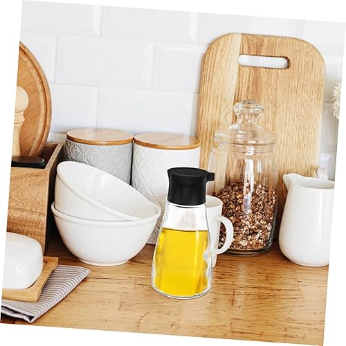 Miniatura 5 de Hemoton Botella dispensadora de aceite Vinagre de vidrio con boquillas de vertido Contenedor de condimento líquido para cocina Negro