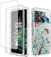 Vista 1 de Funda para OnePlus 10T/OnePlus Ace Pro CPH2415 con protector de pantalla de vidrio templado, cuerpo completo transparente con protección de diseño