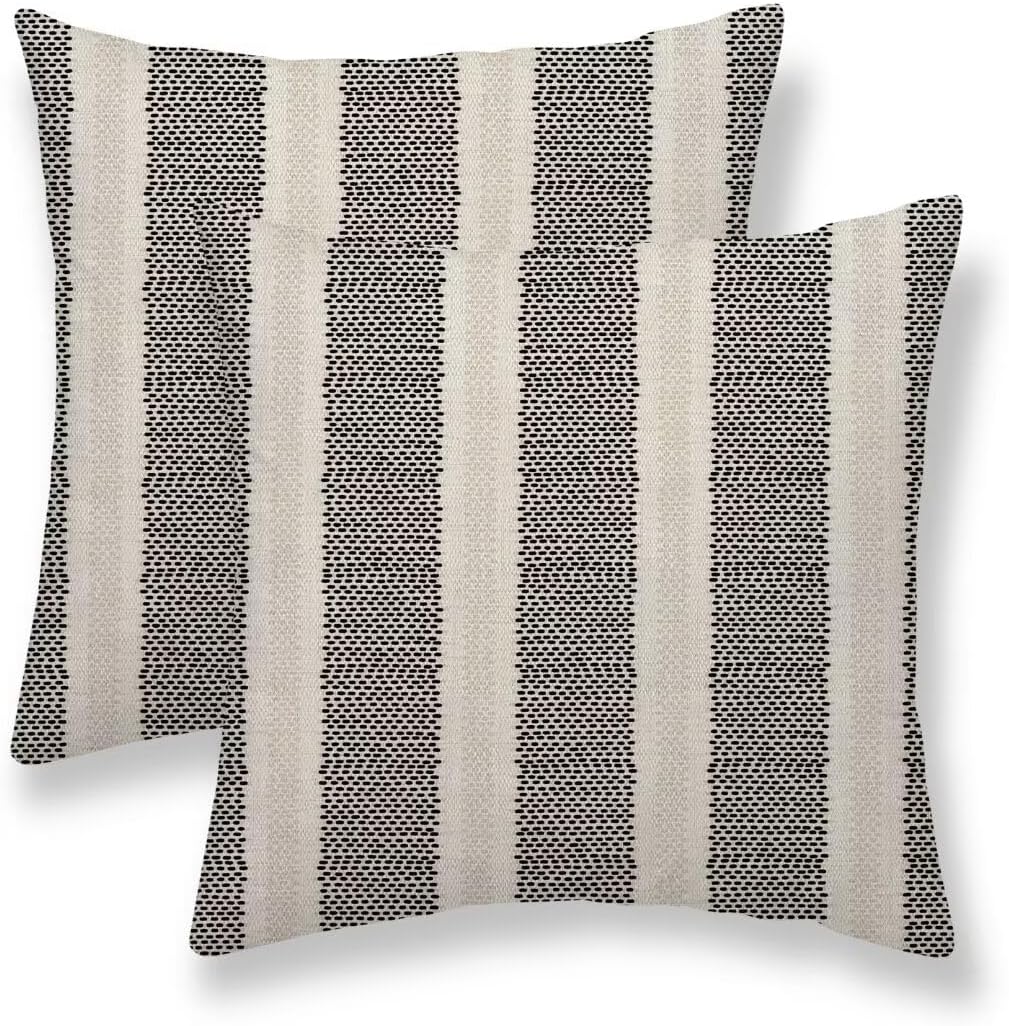 Black Polka Dot Pillow Covers 18 x 18 Inch Set of 2 Boho Striped Decorative Outdoor Throw Pillow Covers Linen Modern Geometry Cushion Cases for Home Sofa Couch Livingroom Decor Black Polka Dot Pillow Covers 18 x 18 Inch Set of 2 Boho Striped Decorative Outdoor Throw Pillow Covers Linen Modern Geometry Cushion Cases for Home Sofa Couch Livingroom Decor