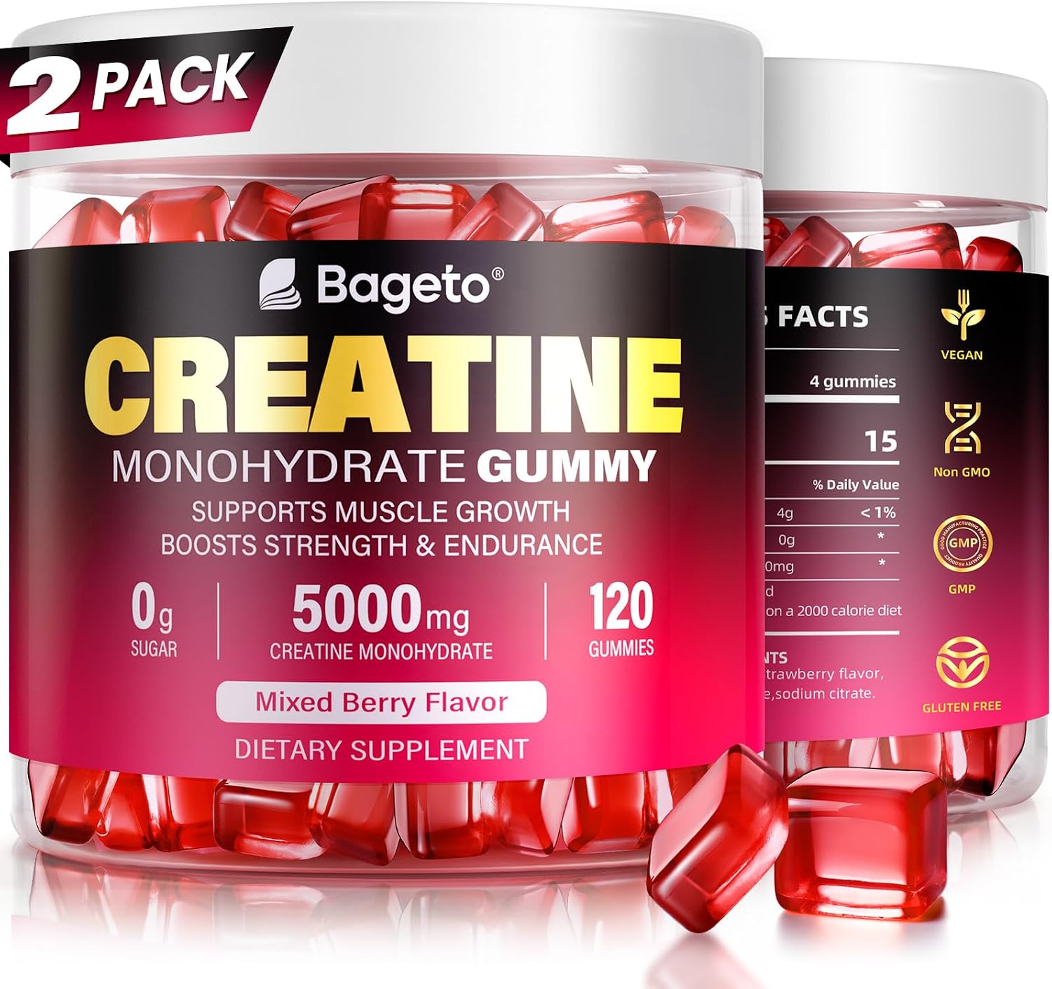 Creatine Monohydrate Gummies 5000mg for Men & Women, 120 Count Creatine for Enhanced Muscle Growth, Strength, and Recovery, Sugar Free Pre-Workout Supplement-Mixedberry Flavor 120 Count (Pack of 2) Creatine Monohydrate Gummies 5000mg for Men & Women, 120 Count Creatine for Enhanced Muscle Growth, Strength, and Recovery, Sugar Free Pre-Workout Supplement-Mixedberry Flavor 120 Count (Pack of 2)