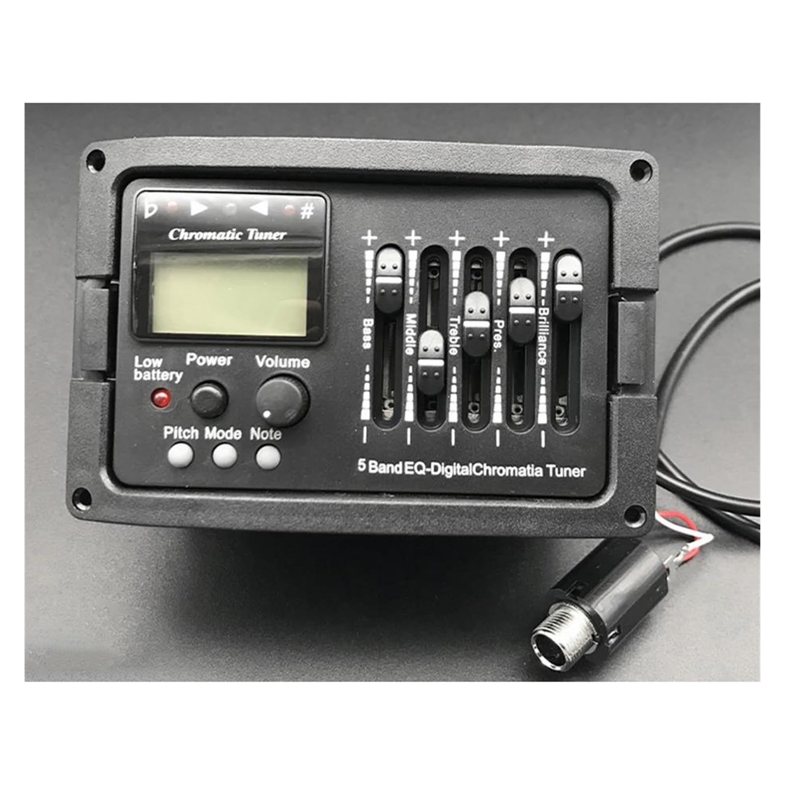 4Set 5 Bande Preamplificatore EQ Equalizzatore Chitarra Acustica Amplificatore Chitarra Acustica Classica Accordatore Digitale Pickup Piezoelettrico Pickup professionale per chitarra acustica(Without)