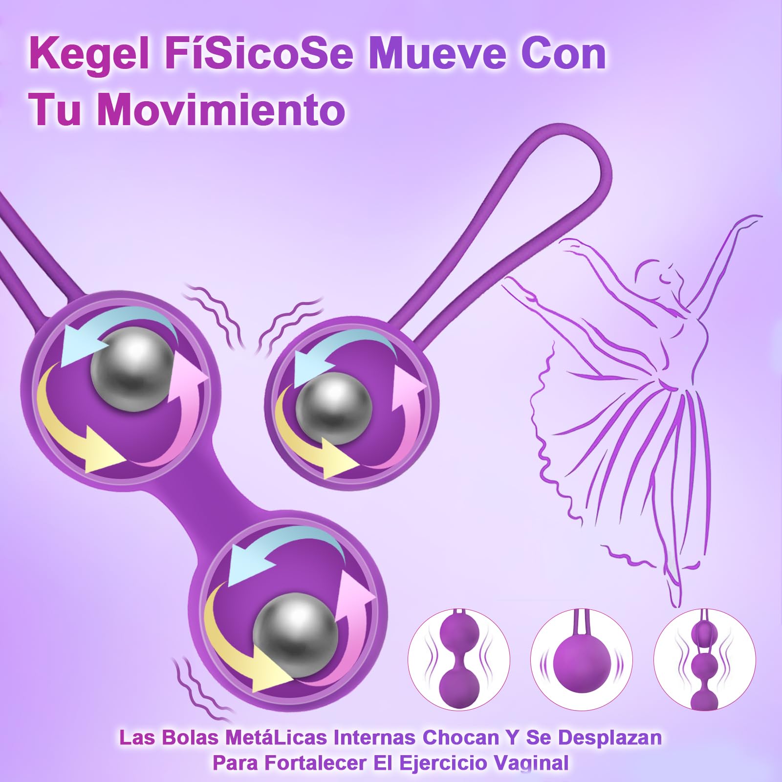 Vibradorador Mujer Juguetes Eróticos Para Pareja Sexuales Vibrador Mando Distancia 3 en 1 Bolas Chinas Vibradores Consoladores.. para Mujer con Vibración Vibradorador Clítoris Control Remoto 10 Modos